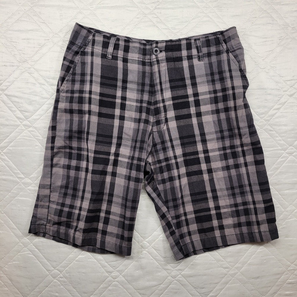 Burnside black plaid bermuda shorts size 32